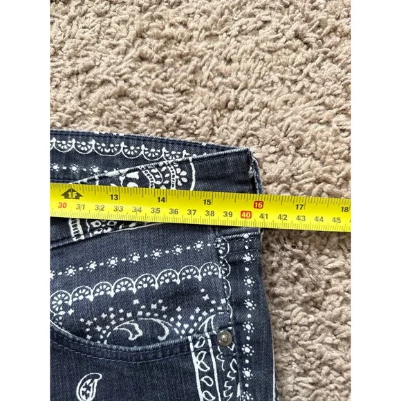 AG Adriano Goldschmied The Legging Ankle Skinny Jean Paisley Print Blue Size 30R - Picture 7 of 10